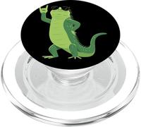 Divertido Dibujo a Mano con Estampado de Animales Cool Iguana Rock On, Amante de los Reptiles PopSockets PopGrip para MagSafe