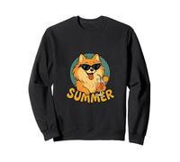 Divertido dibujo animado de perro vintage con diseño veraniego de Pomerania Sudadera