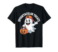 Divertido Dibujo de Caramelos de Halloween con Forma de Fantasma de Spooktacular Treats Camiseta