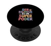 Divertido Dicho bilingüe Ser Bilingue Es Un Superpower PopSockets PopGrip Adhesivo