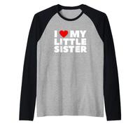 Divertido Dicho corazón mi Hermana pequeña sarcástico Camiseta Manga Raglan