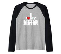 Divertido Dicho corazón mi Hermana pequeña sarcástico Camiseta Manga Raglan