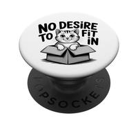 Divertido Dicho de Dibujos Animados sobre Gatos «No Deseo Encajar» para un Amante de los Gatos PopSockets PopGrip Adhesivo