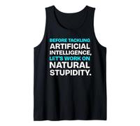 Divertido Dicho de Inteligencia Artificial de Estupidez Natural Camiseta sin Mangas