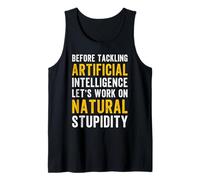 Divertido Dicho de Inteligencia Artificial de Estupidez Natural Camiseta sin Mangas