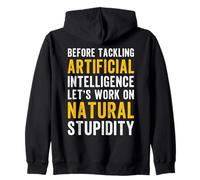 Divertido Dicho de Inteligencia Artificial de Estupidez Natural Sudadera con Capucha