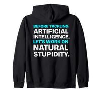 Divertido Dicho de Inteligencia Artificial de Estupidez Natural Sudadera con Capucha