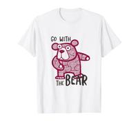 Divertido Dicho de Oso, ve con el Oso Camiseta gráfica económica, Hombre, Blanco, XL