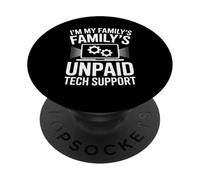 Divertido Dicho Familia No Pago Apoyo Técnico Nerd Sarcasmo Mordaza PopSockets PopGrip Adhesivo