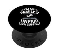 Divertido Dicho Familia No Pago Apoyo Técnico Nerd Sarcasmo Mordaza PopSockets PopGrip Adhesivo