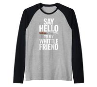 Divertido Dicho Hello Whittle Friend Cuchillo Juego de Palabras Chiste Mujeres Hombres Camiseta Manga Raglan