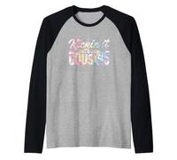 Divertido Dicho Kickin con Mis Primos Sarcástico Camiseta Manga Raglan