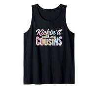 Divertido Dicho Kickin con Mis Primos Sarcástico Camiseta sin Mangas