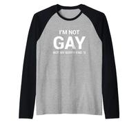 Divertido Dicho No Gay Pero Mi Novio Humorístico Camiseta Manga Raglan