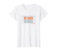 Divertido Dicho nostálgico Be Kind Rewind VHS Camiseta gráfica económica, Mujer, Blanco, M