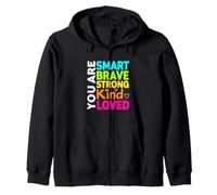 Divertido Dicho Que Eres Inteligente, Valiente, Fuerte, Amado Sudadera con Capucha