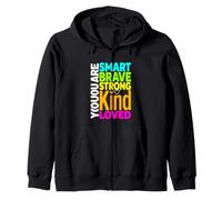 Divertido Dicho Que Eres Inteligente, Valiente, Fuerte, Amado Sudadera con Capucha