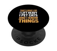 Divertido Dicho Que levanto Gatos Pesados y Mascotas sarcásticos PopSockets PopGrip Adhesivo