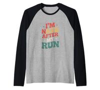 Divertido Dicho Que Soy más Agradable después de mi Carrera sarcástico Camiseta Manga Raglan