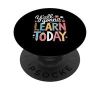 Divertido Dicho Que Todos Van a Aprender Hoy lápiz Leopardo Mujer PopSockets PopGrip Adhesivo