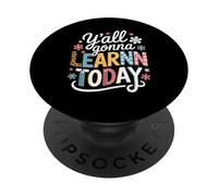 Divertido dicho que todos van a aprender hoy lápiz leopardo mujer PopSockets PopGrip Adhesivo