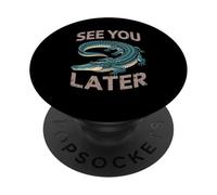 Divertido Dicho See You Later cocodrilo Retro Reptil Mujeres Hombres PopSockets PopGrip Adhesivo