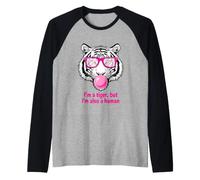 Divertido Dicho Tigre Pero También Humano Sarcástico Camiseta Manga Raglan