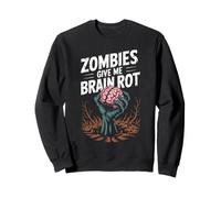 Divertido Dicho Zombies Me Dan Podredumbre Cerebro Espeluznante Mujeres Hombres Sudadera