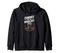 Divertido Dicho Zombies Me Dan Podredumbre Cerebro Espeluznante Mujeres Hombres Sudadera con Capucha