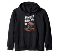 Divertido Dicho Zombies Me Dan Podredumbre Cerebro Espeluznante Mujeres Hombres Sudadera con Capucha