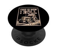 Divertido Diciendo Así Es Cómo Rollo Tractor Heno Broma Mujeres Hombres PopSockets PopGrip Adhesivo