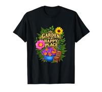 Divertido Diciendo El Jardín Mi Lugar Feliz Sarcástico Camiseta