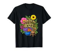 Divertido Diciendo El Jardín Mi Lugar Feliz Sarcástico Camiseta