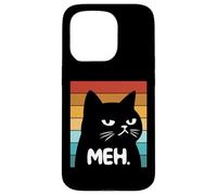 Divertido Diciendo Meh con Gato Niños Niñas Adolescentes Mujeres Meme Meh. Carcasa para iPhone 15 Pro