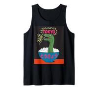 Divertido Dinosaurio Arroz Bowl Tokio Japón Pop Art Humor Mujeres Hombres Camiseta sin Mangas