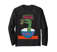 Divertido Dinosaurio Arroz Bowl Tokio Japón Pop Art Humor Mujeres Hombres Manga Larga