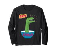 Divertido Dinosaurio Arroz Bowl Tokio Japón Pop Art Humor Mujeres Hombres Manga Larga