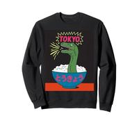 Divertido Dinosaurio Arroz Bowl Tokio Japón Pop Art Humor Mujeres Hombres Sudadera
