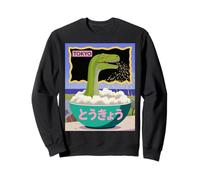 Divertido Dinosaurio Arroz Bowl Tokio Japón Pop Art Humor Mujeres Hombres Sudadera