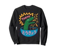 Divertido Dinosaurio Arroz Bowl Tokio Japón Pop Art Humor Mujeres Hombres Sudadera