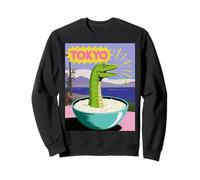 Divertido Dinosaurio Arroz Bowl Tokio Japón Pop Art Humor Mujeres Hombres Sudadera