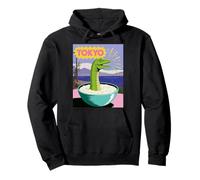 Divertido Dinosaurio Arroz Bowl Tokio Japón Pop Art Humor Mujeres Hombres Sudadera con Capucha