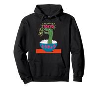 Divertido Dinosaurio Arroz Bowl Tokio Japón Pop Art Humor Mujeres Hombres Sudadera con Capucha