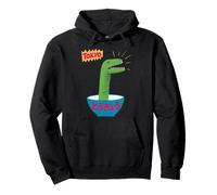 Divertido Dinosaurio Arroz Bowl Tokio Japón Pop Art Humor Mujeres Hombres Sudadera con Capucha