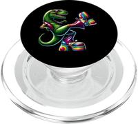 Divertido Dinosaurio Bailando, Fiesta de Dinosaurio Discoteca, Dinosaurio Vintage PopSockets PopGrip para MagSafe