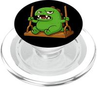 Divertido dinosaurio gruñón en un columpio PopSockets PopGrip para MagSafe