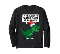 Divertido Dinosaurio para Ra Rawr Navidad Manga Larga
