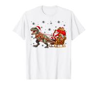 Divertido Dinosaurio T Rex Montando Papá Noel Trineo Navidad niños niños Camiseta