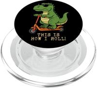 Divertido dinosaurio T rex Scooter This Is How I Roll Niños Niñas PopSockets PopGrip para MagSafe