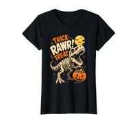 Divertido Dinosaurio T Rex Trick Rawr Treat Halloween para niños Camiseta gráfica económica, Mujer, Negro, XS